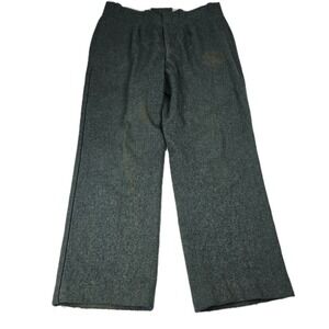Vintage Mens Dark Gray Wool Blend Trousers Pants Size 70 42 Workwear Casual